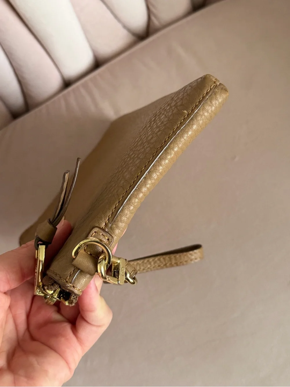 Tory Burch brown pebbled